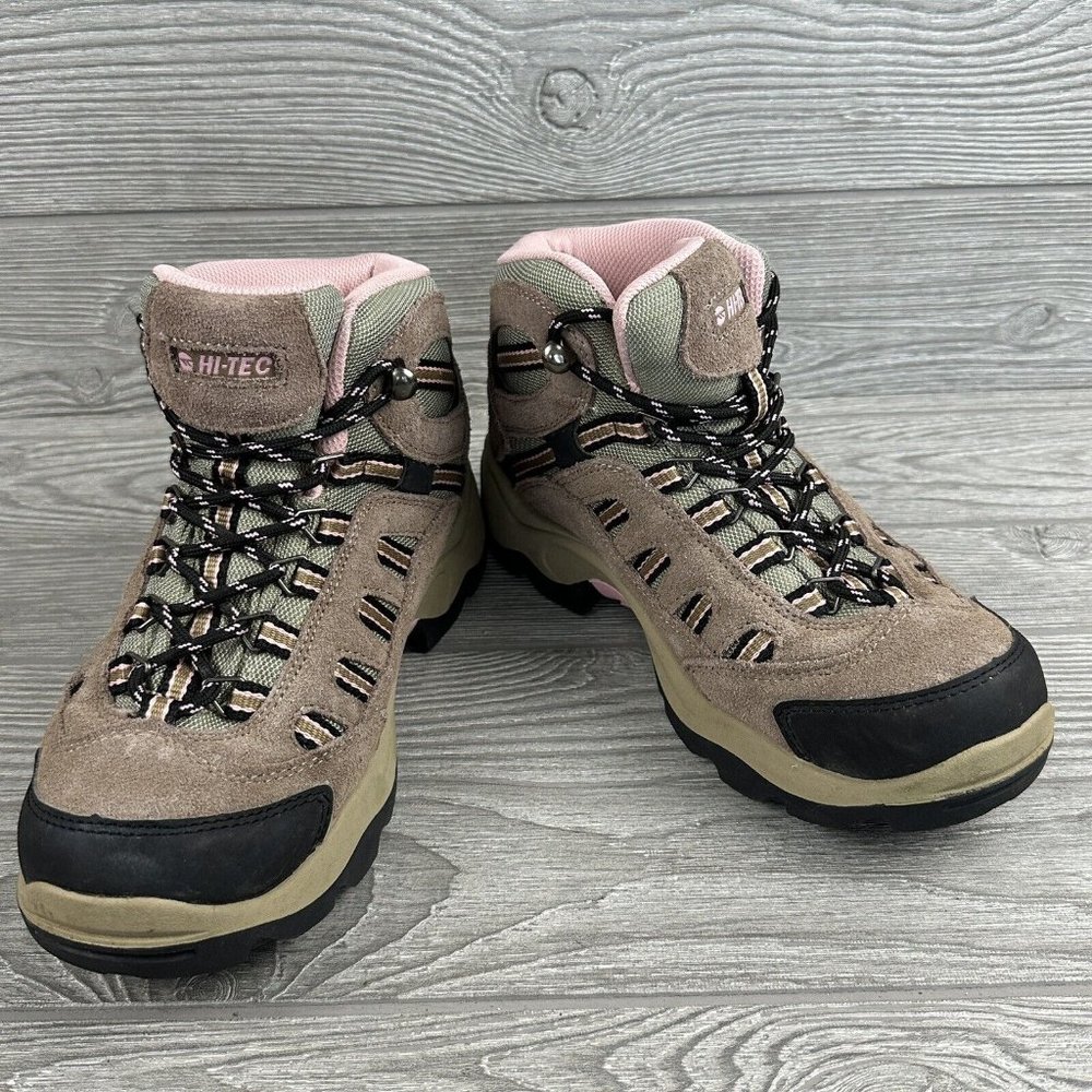 Hi-Tec Bandera Mid-Rise Hiking Boots Women's 8M Waterproof Tan Pink Shoe 24045